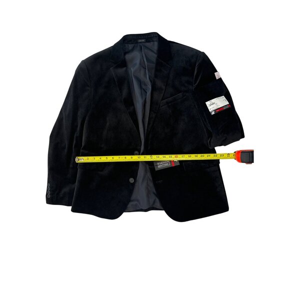 J. Ferrar Evening Edition Slim Fit Black Velvet Mens Blazer Size 46 SH - Picture 2 of 5